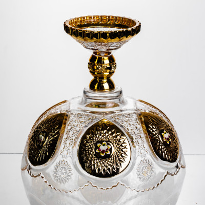 Ваза для фруктів скляна Gold Glass 22 см