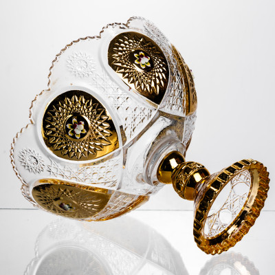 Ваза для фруктів скляна Gold Glass 22 см