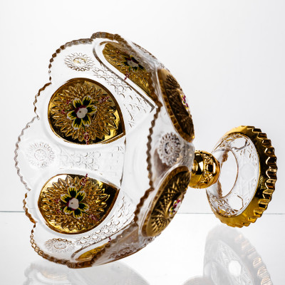 Ваза для фруктів скляна Gold Glass 22 см