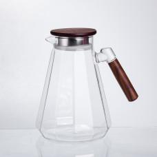 Кувшин стеклянный 1,7 л с бамбуковой крышкой