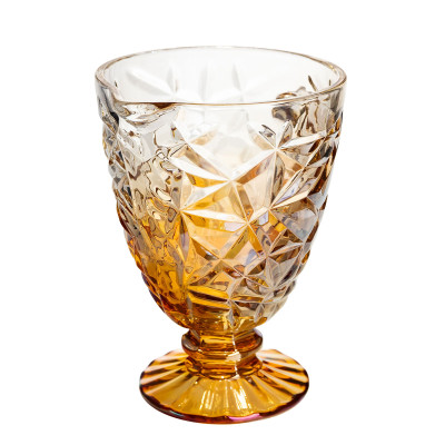 Кувшин для напитков Diamond Cut 1,2 л на ножке из толстого стекла, золотистый Кувшин для напитков Diamond Cut 1,2 л на ножке из толстого стекла, золотистый