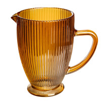 Глек для напоїв 1.2 л ребристий із товстого скла, бурштиновий