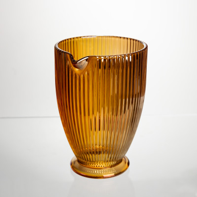 Глек для напоїв 1.2 л ребристий із товстого скла, бурштиновий