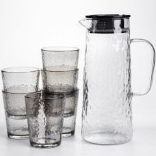 Набор для напитков кувшин со стаканами 7 предметов, серый