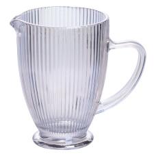 Кувшин для напитков 1,2 л фигурный прозрачный ребристый из толстого стекла, rainbow