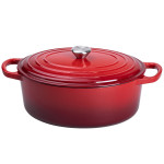 Гусятница чугунная эмалированная 6 л, красный