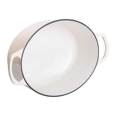 Гусятница чугунная эмалированная 6 л, белый