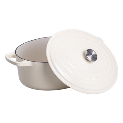 Гусятница чугунная эмалированная 6 л, белый