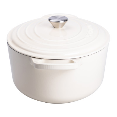 Гусятница чугунная эмалированная 6 л, белый