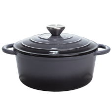 Кастрюля чугунная эмалированная 2,5 л, серый