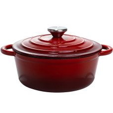 Кастрюля чугунная эмалированная 2,5 л, красный