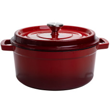 Кокотница чугунная эмалированная 4,5 л, красный