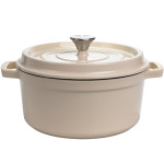 Кокотница чугунная эмалированная 4,5 л, белый