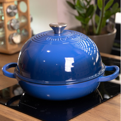Жаровня-голландська піч чавунна емальована 2 л, синій Жаровня-голландська піч чавунна емальована 2 л, синій