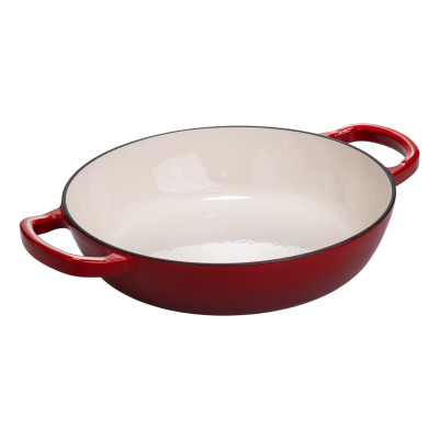 Жаровня-голландська піч чавунна емальована 2 л, червоний