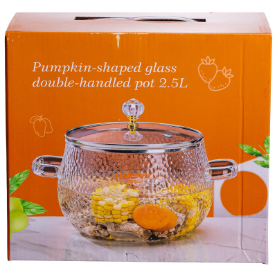 Кастрюля из боросиликатного стекла Pumpkin Pot 2,5 л Кастрюля из боросиликатного стекла Pumpkin Pot 2,5 л