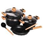 Набор посуды MGC 6 предметов с антипригарным покрытием 1,9/3/3,2/5,3 л, черный