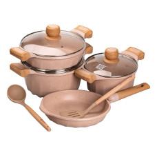 Набор посуды MGC 6 предметов с антипригарным покрытием 1,9/3/3,2/5,3 л, бежевый