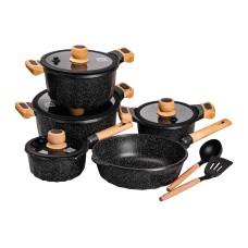 Набор посуды MGC 8 предметов с антипригарным покрытием 1,9/2/3/3,2/5,3 л, черный
