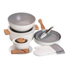 Набор посуды Elamina с антипригарным покрытием 11 предметов, белый