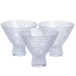 Набор креманок стеклянных 3 штуки по 200 мл с геометрическим узором