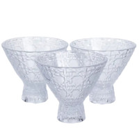 Набор креманок стеклянных 3 штуки по 200 мл с геометрическим узором