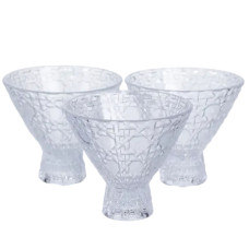 Набор креманок стеклянных 3 штуки по 200 мл с геометрическим узором