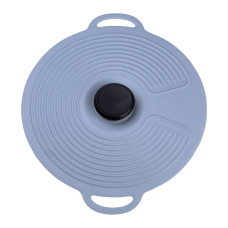 Крышка для посуды силиконовая универсальная диаметром 20,4 см, серый