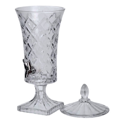 Лимонадниця скляна на ніжці Glass Fountain 2 л з краником