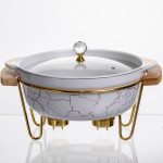 Мармитница фарфоровая для первых блюд 1,3 л, белый мрамор Мармитница фарфоровая для первых блюд 1,3 л, белый мрамор