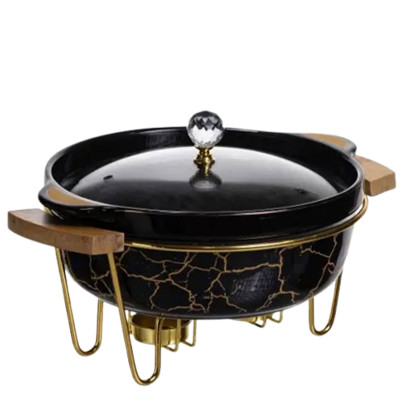 Мармитница фарфоровая для первых блюд 1,3 л, черный мрамор Мармитница фарфоровая для первых блюд 1,3 л, черный мрамор