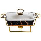 Мармитница фарфоровая для вторых блюд Black Marble 1 л