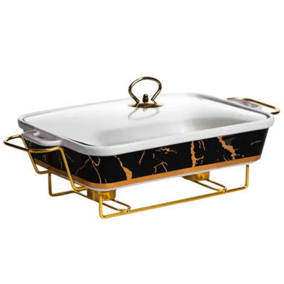 Мармітниця порцелянова для інших страв Black Marble 2 л Мармітниця порцелянова для інших страв Black Marble 2 л