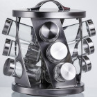 Карусель для специй 12 баночек по 100 мл, хром