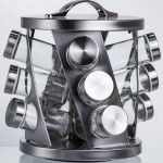 Карусель для специй 12 баночек по 100 мл, хром