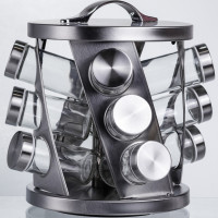 Карусель для специй 12 баночек по 100 мл, хром