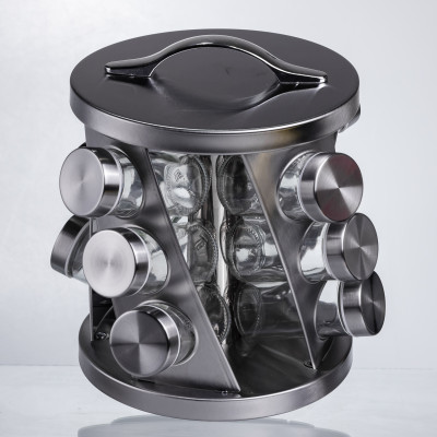 Карусель для специй 12 баночек по 100 мл, хром