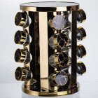 Карусель для специй 16 баночек по 100 мл, черный мрамор