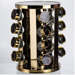 Карусель для специй 16 баночек по 100 мл, черный мрамор