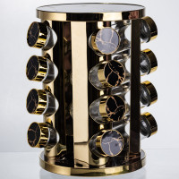 Карусель для специй 16 баночек по 100 мл, черный мрамор