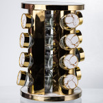 Карусель для специй 16 баночек по 100 мл, белый мрамор