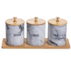 Набор банок для хранения 3 штуки по 350 мл на подставке