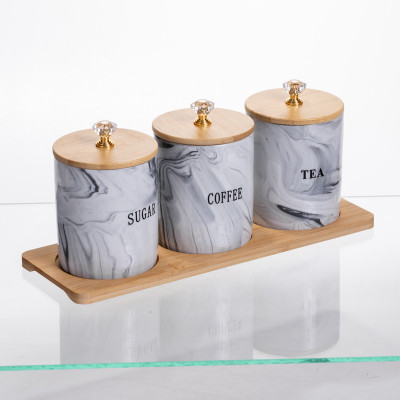 Набор банок для хранения 3 штуки по 350 мл на подставке Набор банок для хранения 3 штуки по 350 мл на подставке