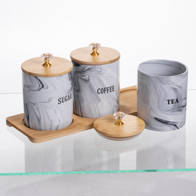 Набор банок для хранения 3 штуки по 350 мл на подставке Набор банок для хранения 3 штуки по 350 мл на подставке