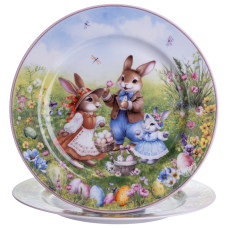 Набор обеденных тарелок Rabbit Family фарфоровых 25 см
