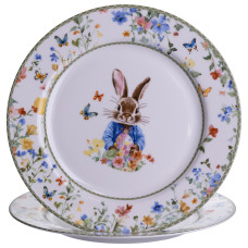 Набор фарфоровых тарелок 2 штуки Garden Rabbits сервировочных 25 см