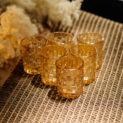 Набор рюмок для крепких напитков Shot glass 6 штук по 75 мл, коричневый