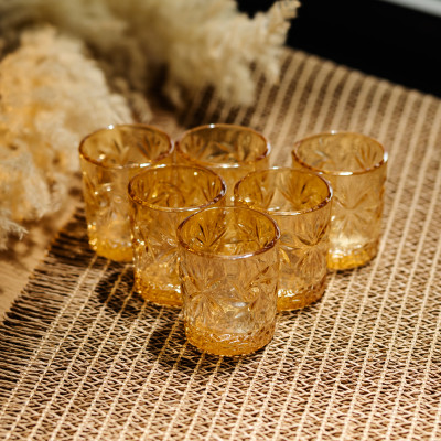 Набір чарок для міцних напоїв Shot glass 6 штук по 75 мл, коричневий