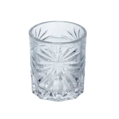 Набір чарок для напоїв Rocks Glass 6 штук по 75 мл з рельєфним візерунком