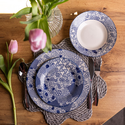 Столовый сервиз Azure фарфоровый 18 предметов на 6 персон